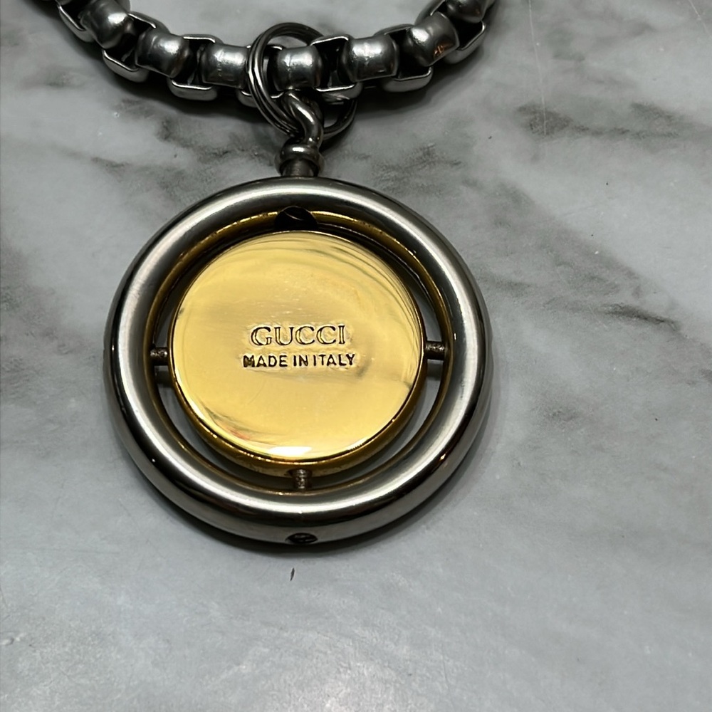 GUCCI STAINLESS STEEL PENDANT AND CHAIN. EUC - Picture 5 of 11